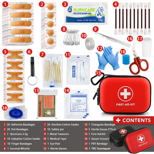 103-Piece First Aid Kit – Compact Waterproof Emergency Medical Kit for Hiking, Camping & Travel - PeakPaws Co.