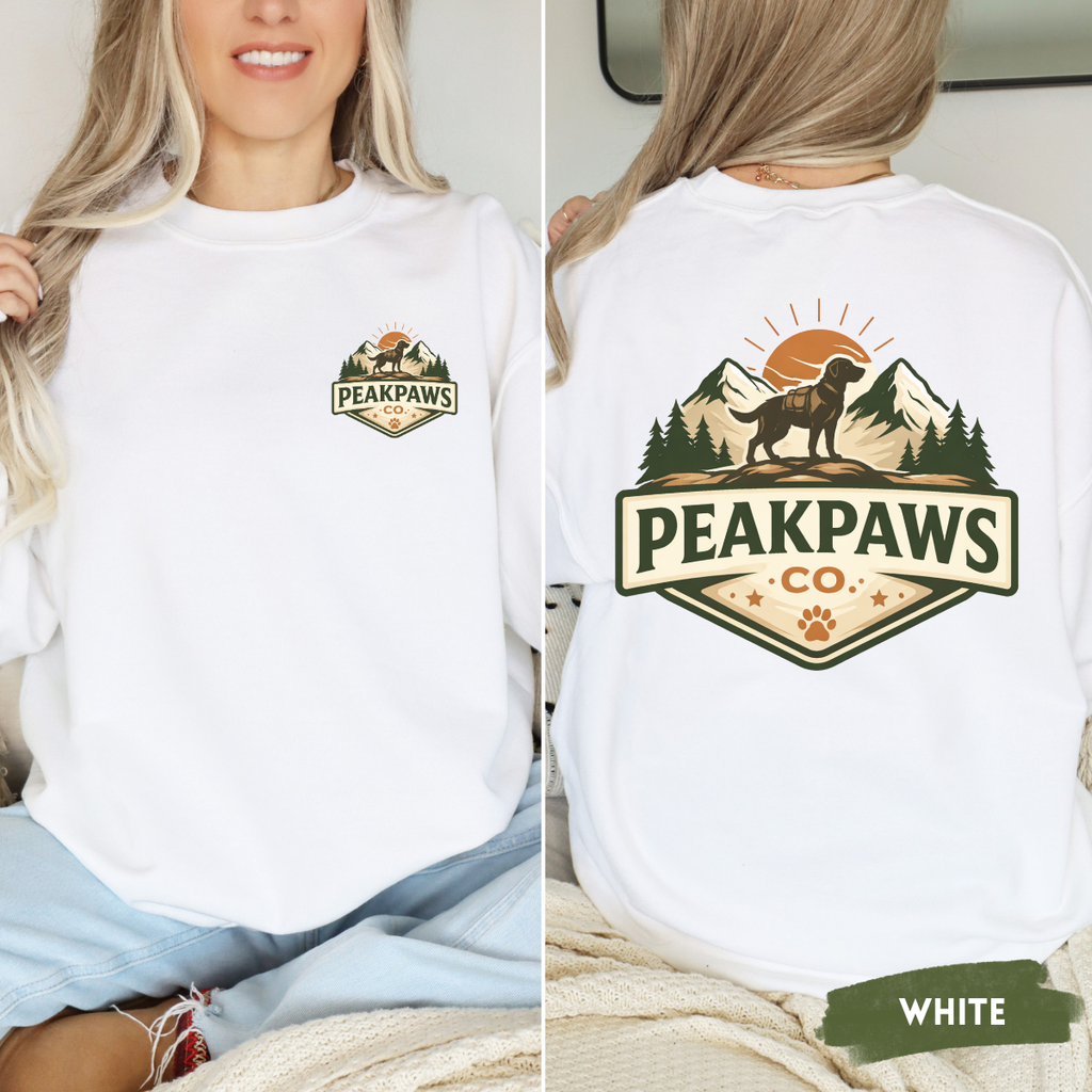 PeakPaws Crewneck Sweatshirt – Dog Lover Pullover (Unisex, 10 Colors, S-4XL)