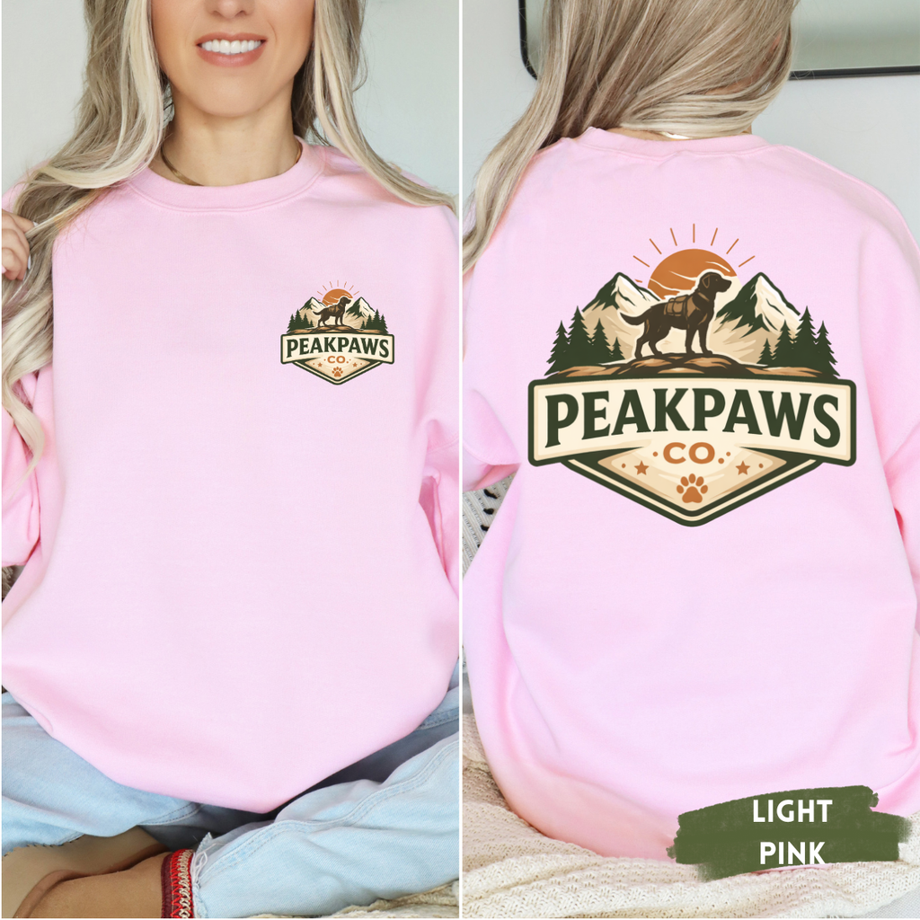 PeakPaws Crewneck Sweatshirt – Dog Lover Pullover (Unisex, 10 Colors, S-4XL)
