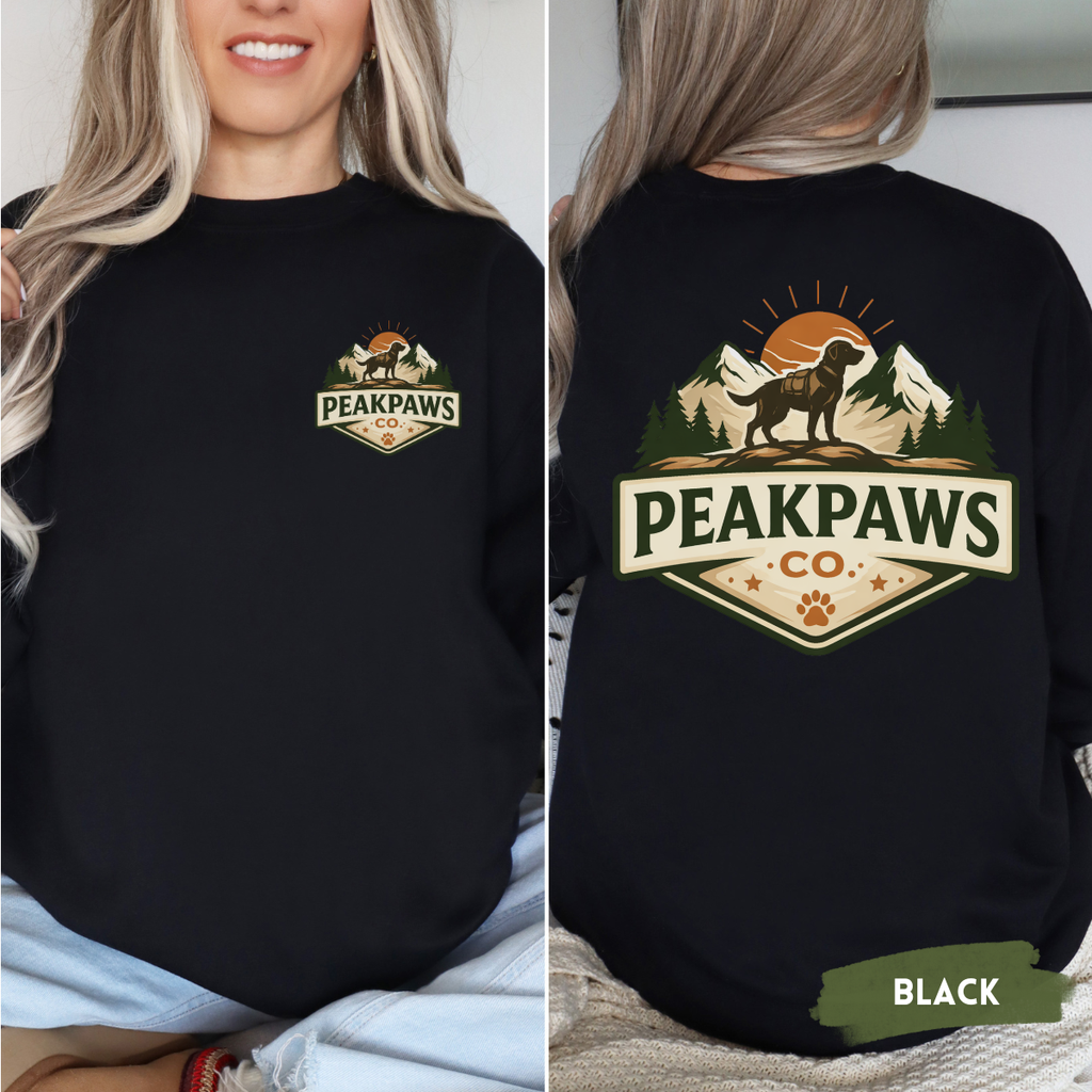 PeakPaws Crewneck Sweatshirt – Dog Lover Pullover (Unisex, 10 Colors, S-4XL)