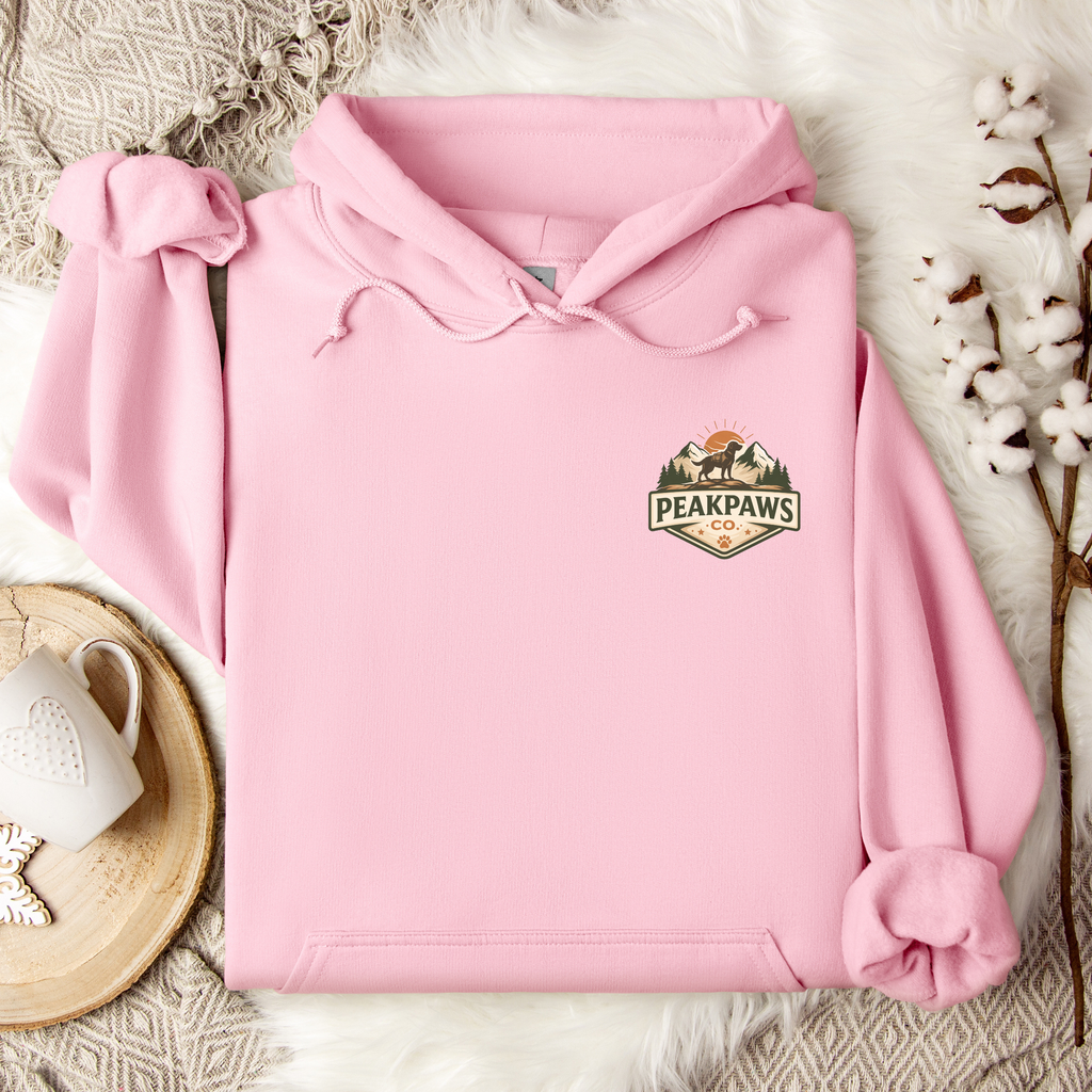 PeakPaws Co. Adventure Hoodie — Warm Outdoor Dog Lover Hooded Sweatshirt (Unisex, S-5XL, 12 Colors) Printify