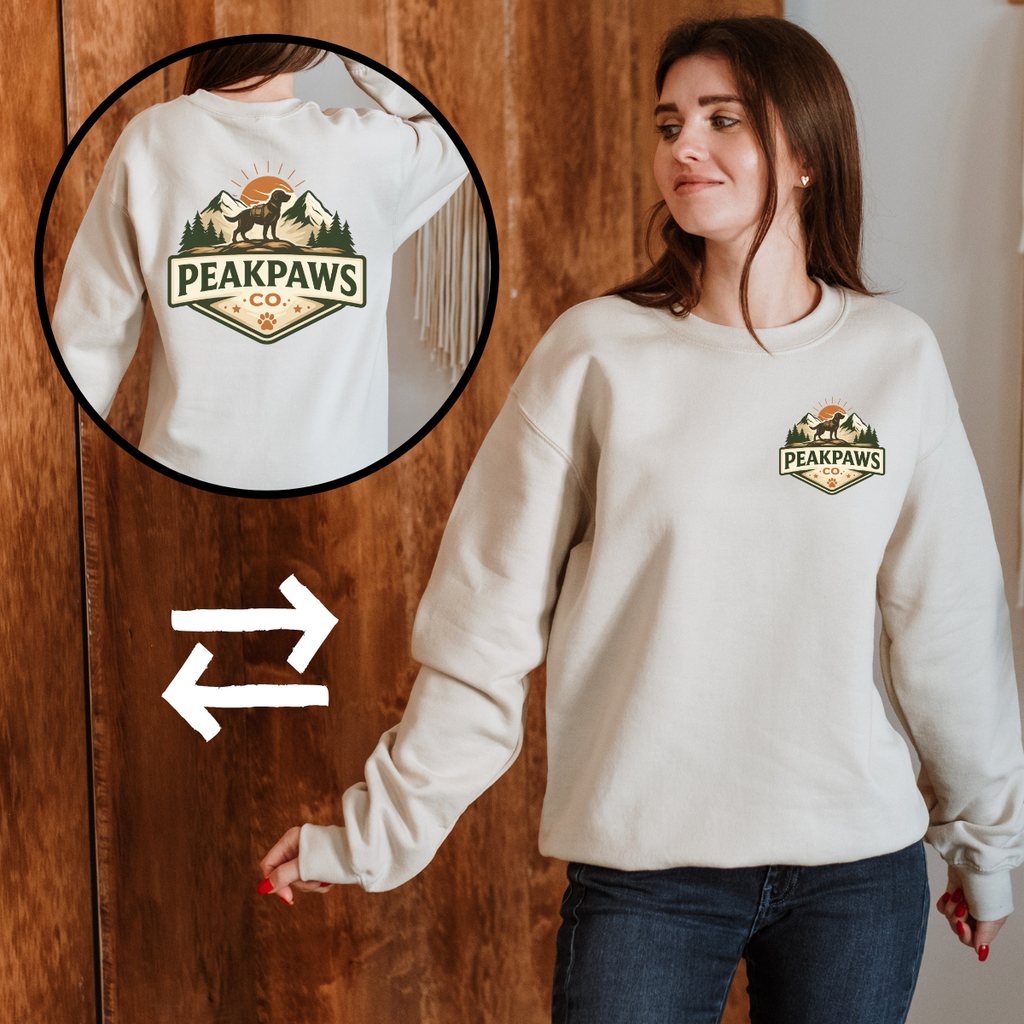 PeakPaws Crewneck Sweatshirt – Dog Lover Pullover (Unisex, 10 Colors, S-4XL)
