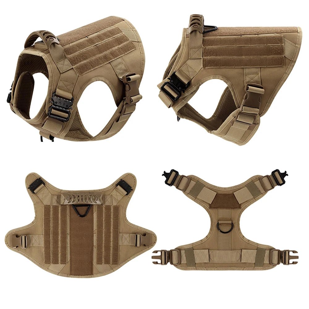6-Piece Tactical Dog Adventure Kit | Harness, Collar, Leash & MOLLE Saddle Bag Set (4 Colors) - PeakPaws Co.