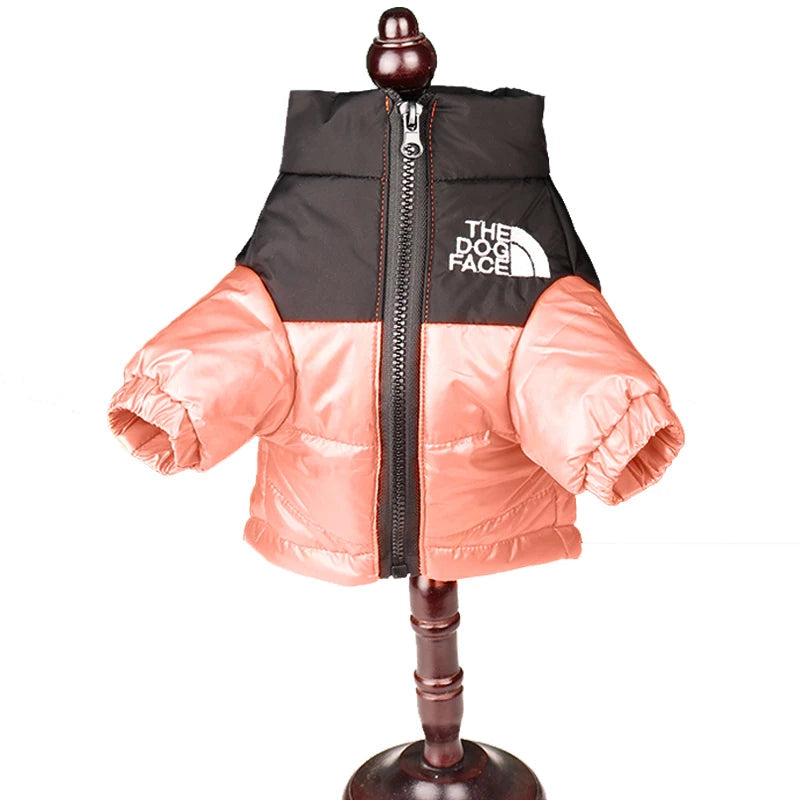 Windproof 'The Dog Face' Winter Jacket with Reflective Trim – Zip-Up Warm Coat for Small & Medium Dogs (Up to 55 lbs) PeakPaws Co.