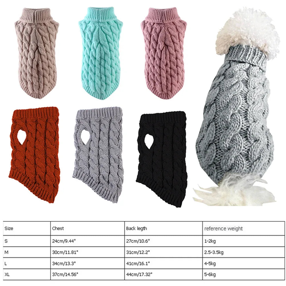 Small Dog Knit Sweater – Warm Winter Dog Clothing for Small Dogs Under 15 lbs (8 Colors) PeakPaws Co.