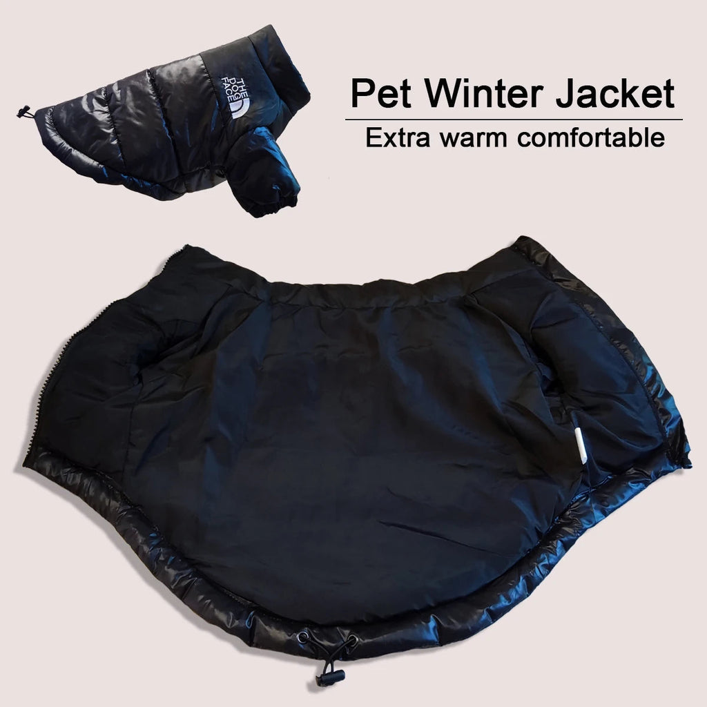 Windproof 'The Dog Face' Winter Jacket with Reflective Trim – Zip-Up Warm Coat for Small & Medium Dogs (Up to 55 lbs) PeakPaws Co.