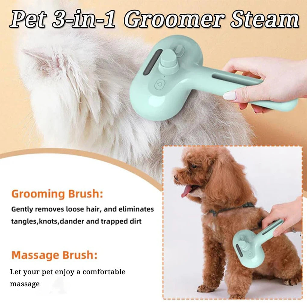 Steam Dog Grooming Brush – USB Rechargeable Deshedding Comb with Spray PeakPaws Co.