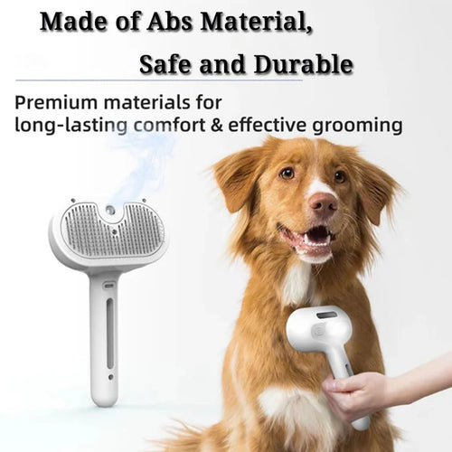 Steam Dog Grooming Brush – USB Rechargeable Deshedding Comb with Spray PeakPaws Co.