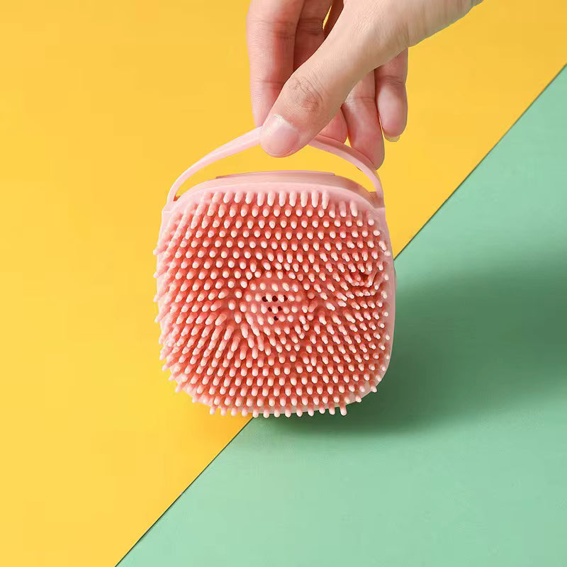 Soft Dog Bath Brush with Shampoo Dispenser PeakPaws Co.