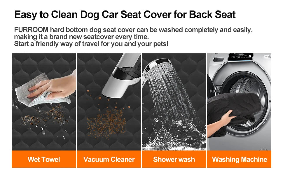 Waterproof Dog Car Backseat Cover/Hammock with Mesh PeakPaws Co.
