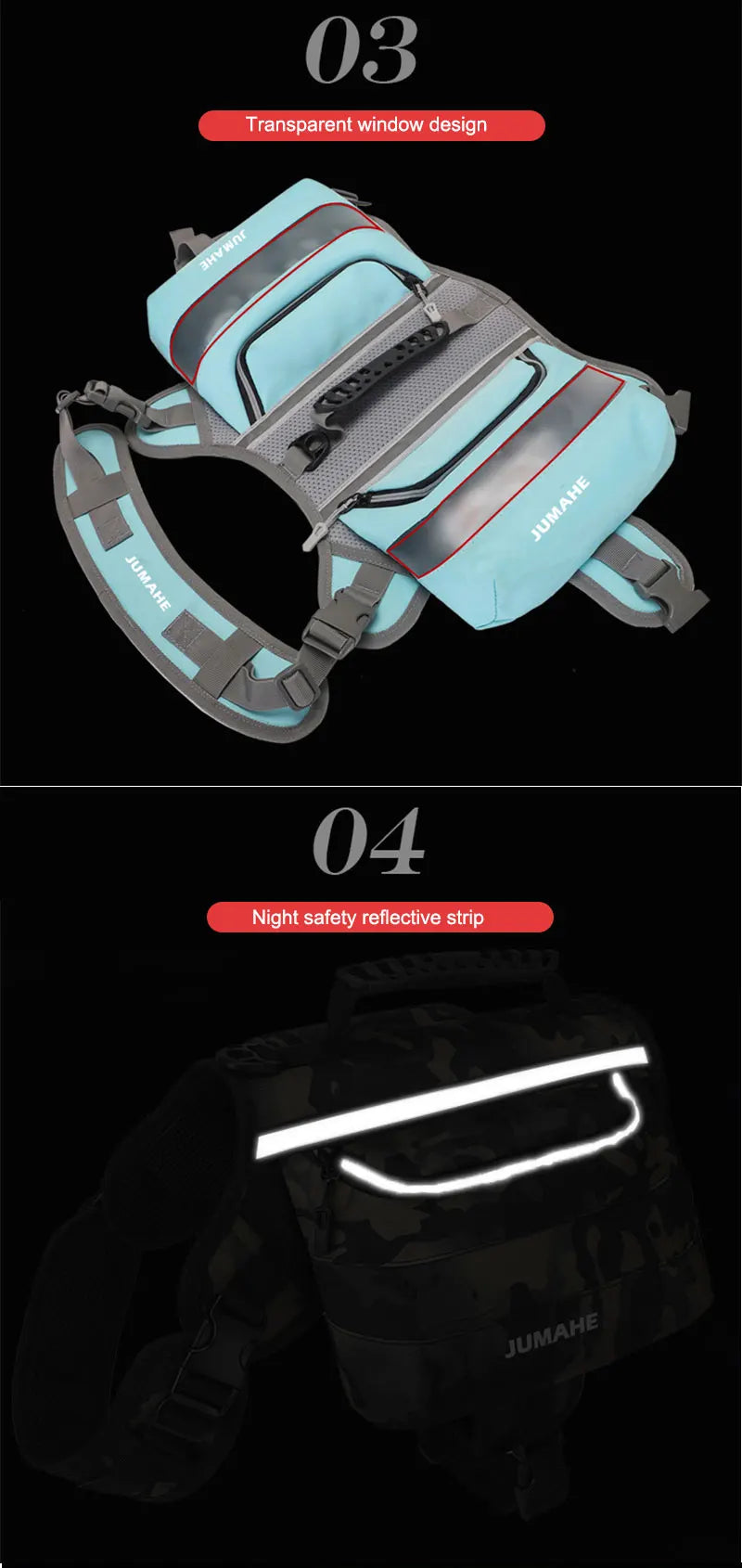 Waterproof Dog Saddle Backpack – Reflective Tactical Dog Pack with Storage (6 Colors) PeakPaws Co.