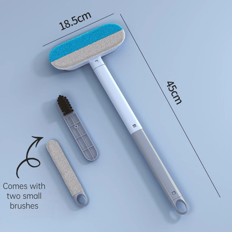Long Handle Pet Hair Remover Brush – Static Fur Cleaner for Carpets, Car Seats & Dog Gear PeakPaws Co.