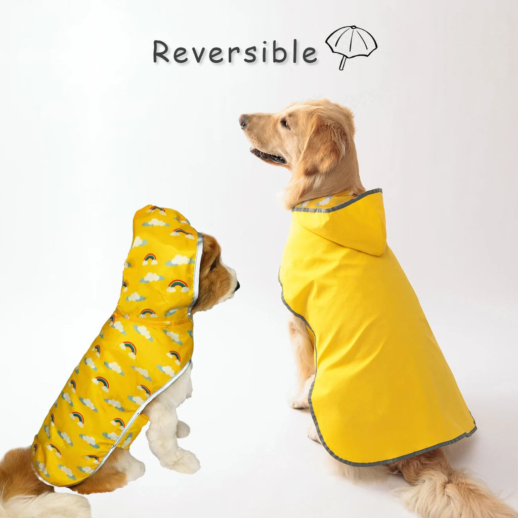 Reversible Dog Raincoat with Reflective Trim – Waterproof Jacket for Outdoor Adventures (XS–5XL) PeakPaws Co.