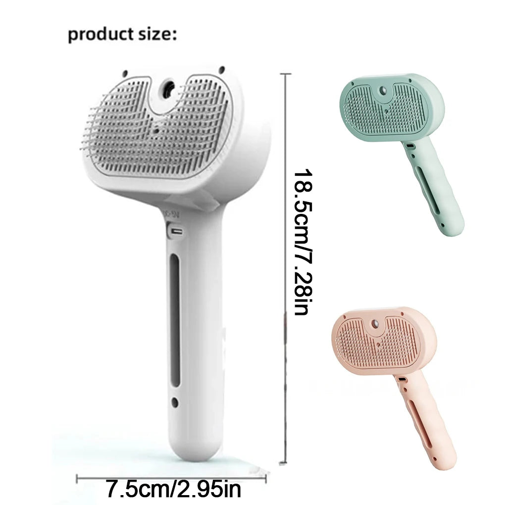 Steam Dog Grooming Brush – USB Rechargeable Deshedding Comb with Spray PeakPaws Co.