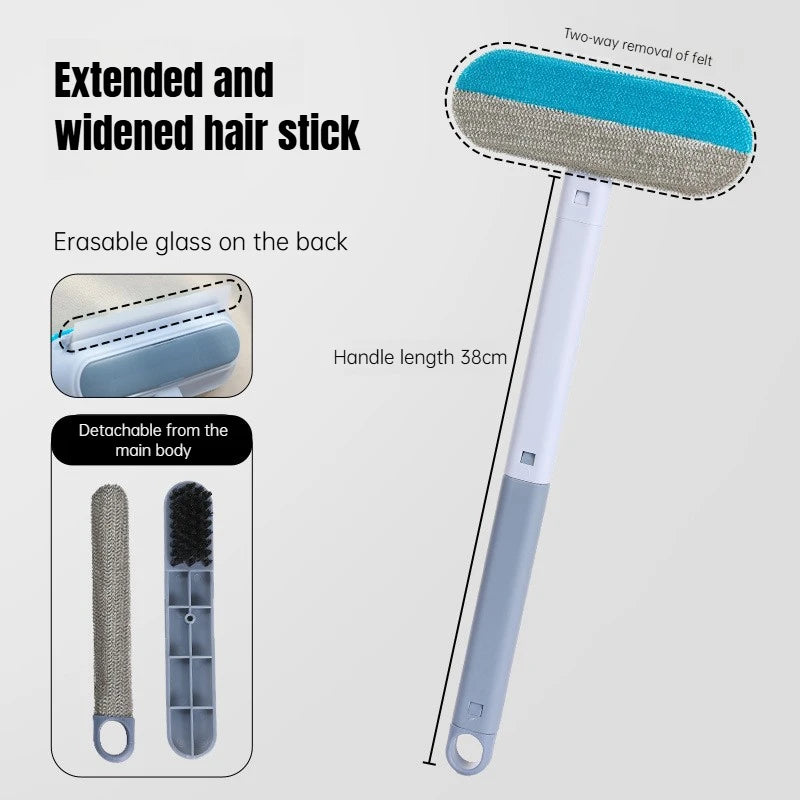Long Handle Pet Hair Remover Brush – Static Fur Cleaner for Carpets, Car Seats & Dog Gear PeakPaws Co.