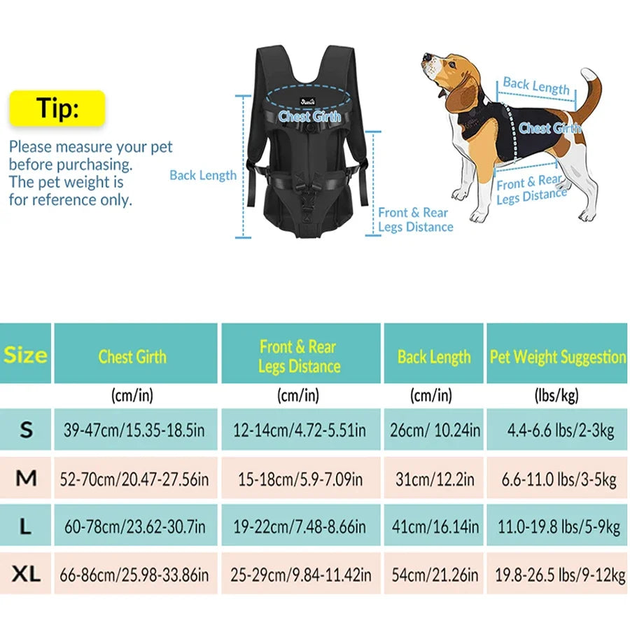 Dog Carrier Backpack – Hands-Free Front & Back Pet Backpack PeakPaws Co.