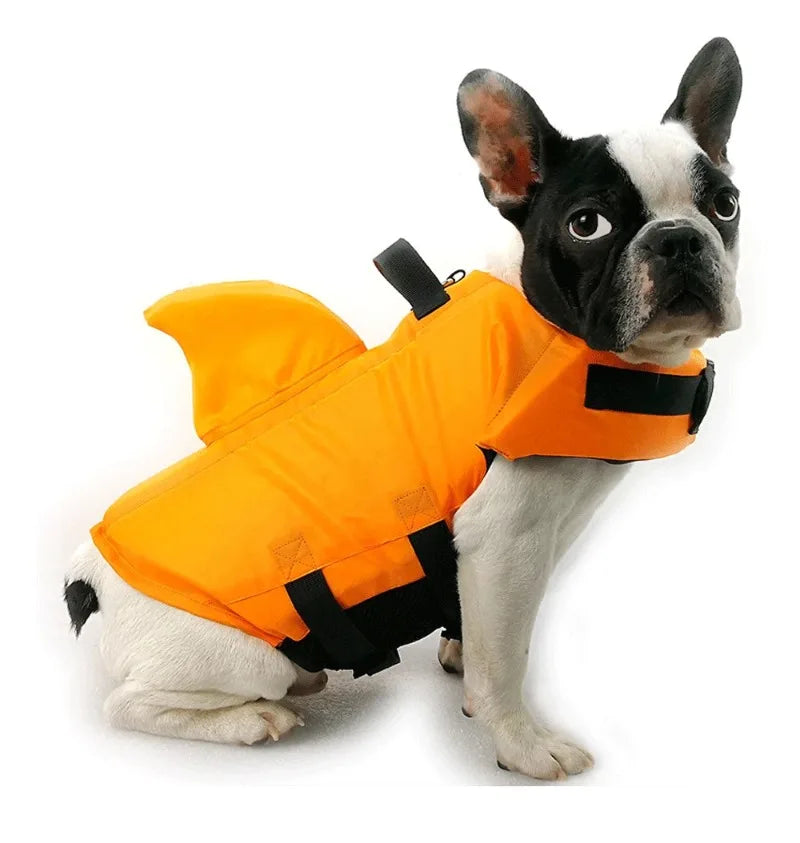 Shark Fin Dog Life Jacket – Enhanced Buoyancy Swim Vest with Rescue Handle for Beach, Boating & Water Adventures (XS–XXL)