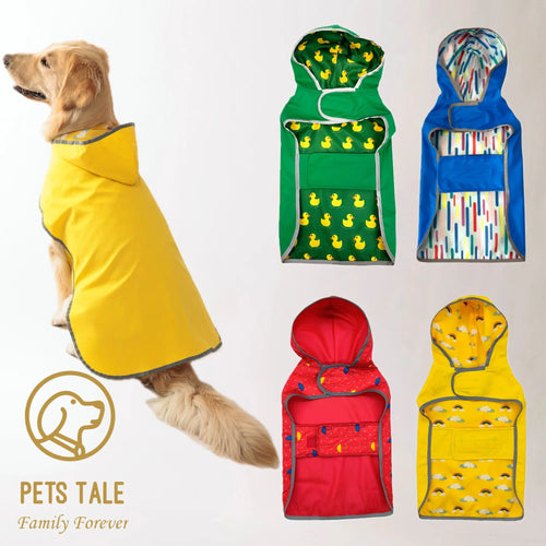 Reversible Dog Raincoat with Reflective Trim – Waterproof Jacket for Outdoor Adventures (XS–5XL) PeakPaws Co.