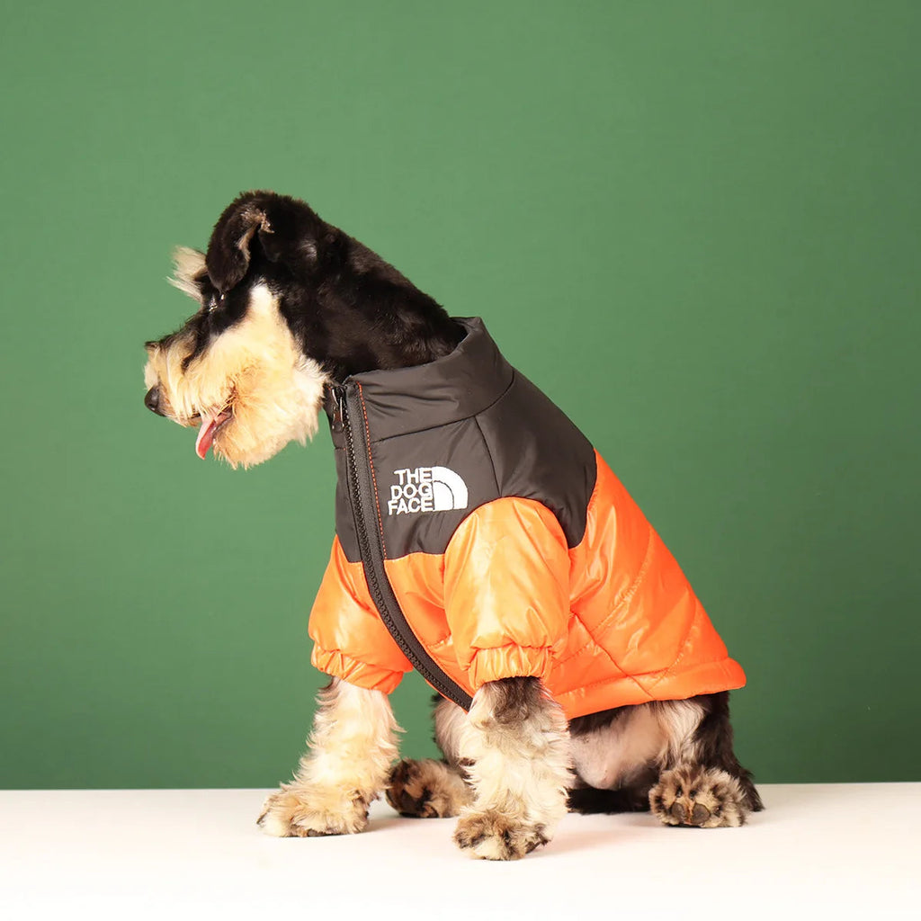 Windproof 'The Dog Face' Winter Jacket with Reflective Trim – Zip-Up Warm Coat for Small & Medium Dogs (Up to 55 lbs) PeakPaws Co.