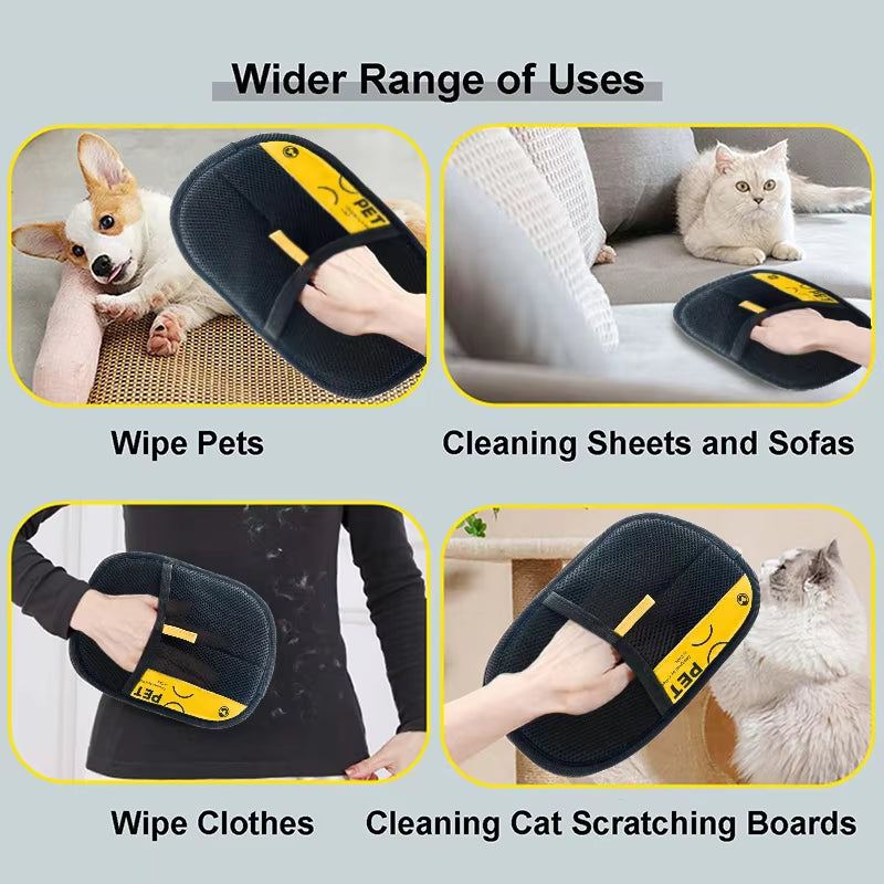 (2 Pack) Pet Hair Remover Gloves – Deshedding & Furniture Cleaning Gloves for Dogs & Cats PeakPaws Co.