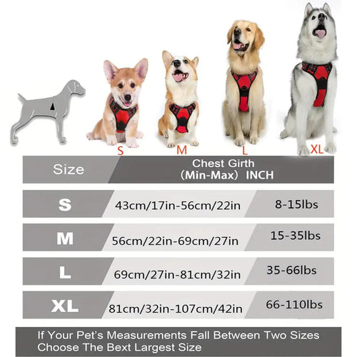 Heavy Duty Reflective Dog Harness with No-Pull Front Clip & Handle PeakPaws Co.
