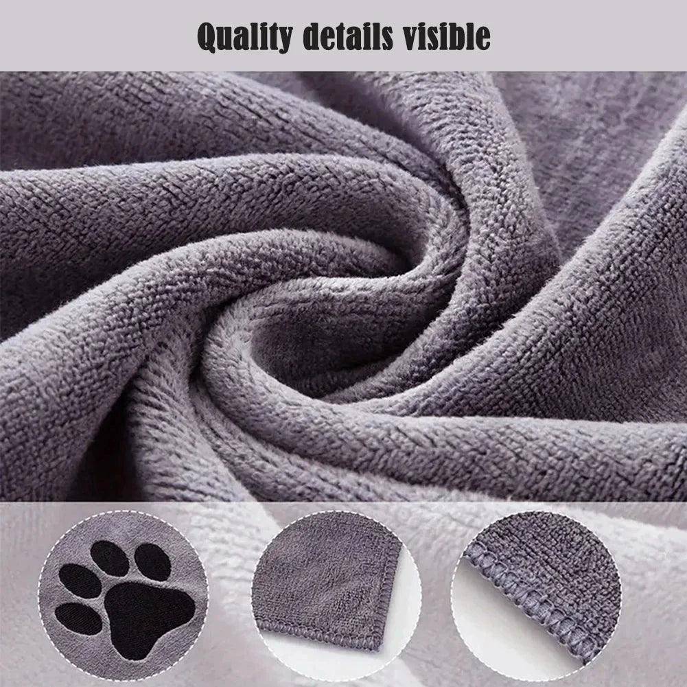Quick-Dry Microfiber Dog Towel – Ultra Absorbent Pet Bath Towel (2 Sizes) PeakPaws Co.