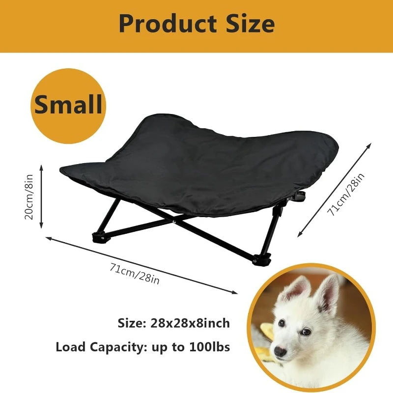 Elevated Dog Camping Bed – Foldable Raised Pet Cot with Waterproof Cushion PeakPaws Co.