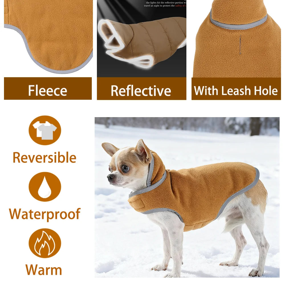 Reversible Waterproof Dog Coat with Fleece Lining – Warm Reflective Winter Jacket PeakPaws Co.