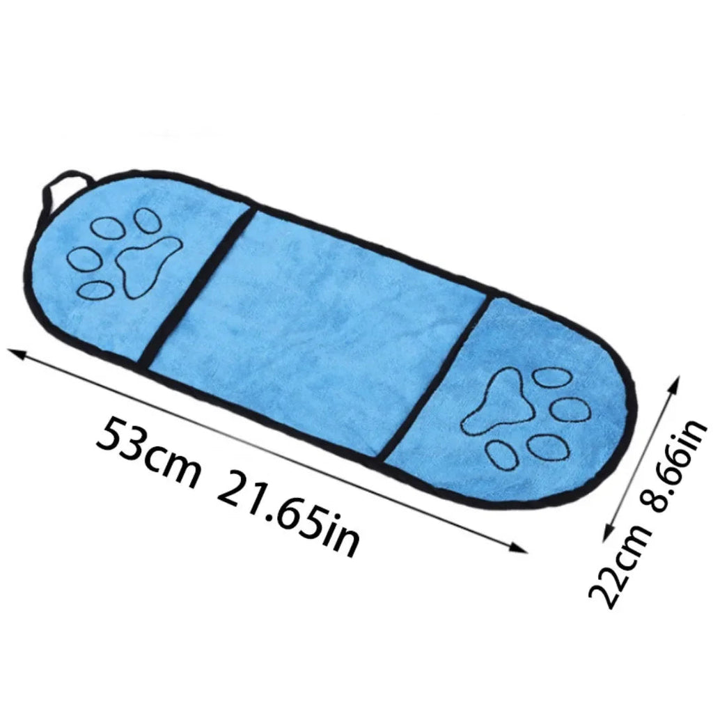 Super Absorbent Dog Towel with Hand Pockets – Quick-Dry Chenille Pet Bath Towel PeakPaws Co.