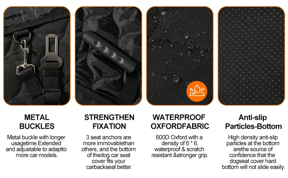 Waterproof Dog Car Backseat Cover/Hammock with Mesh PeakPaws Co.