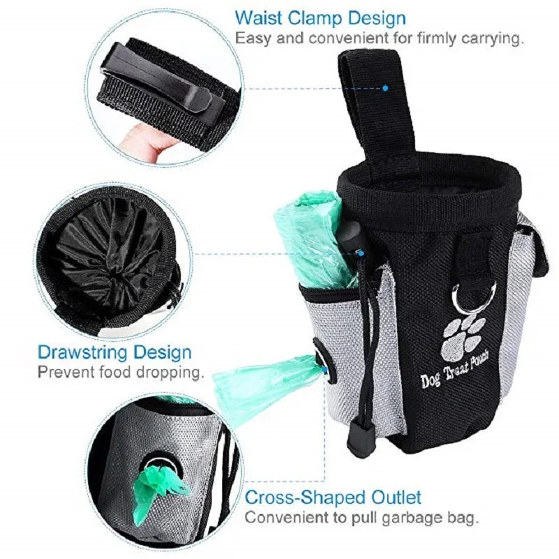Dog Training Treat Pouch with Poop Bag Dispenser – Hands-Free Waist Bag/Belt Clip PeakPaws Co.