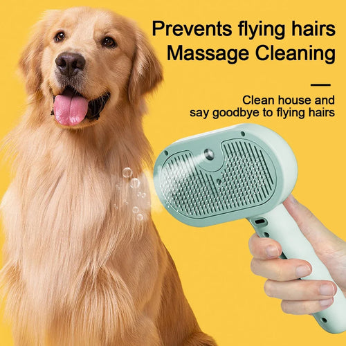 Steam Dog Grooming Brush – USB Rechargeable Deshedding Comb with Spray PeakPaws Co.