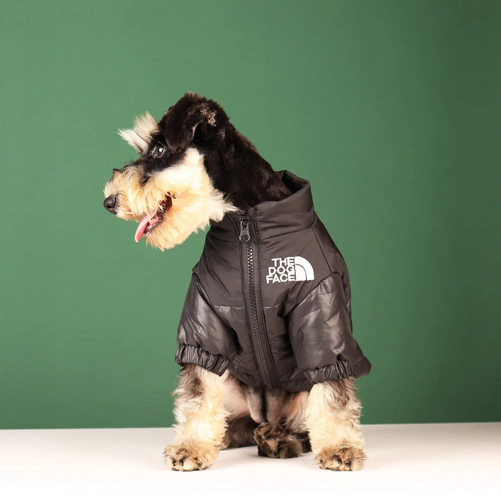 Windproof 'The Dog Face' Winter Jacket with Reflective Trim – Zip-Up Warm Coat for Small & Medium Dogs (Up to 55 lbs) PeakPaws Co.