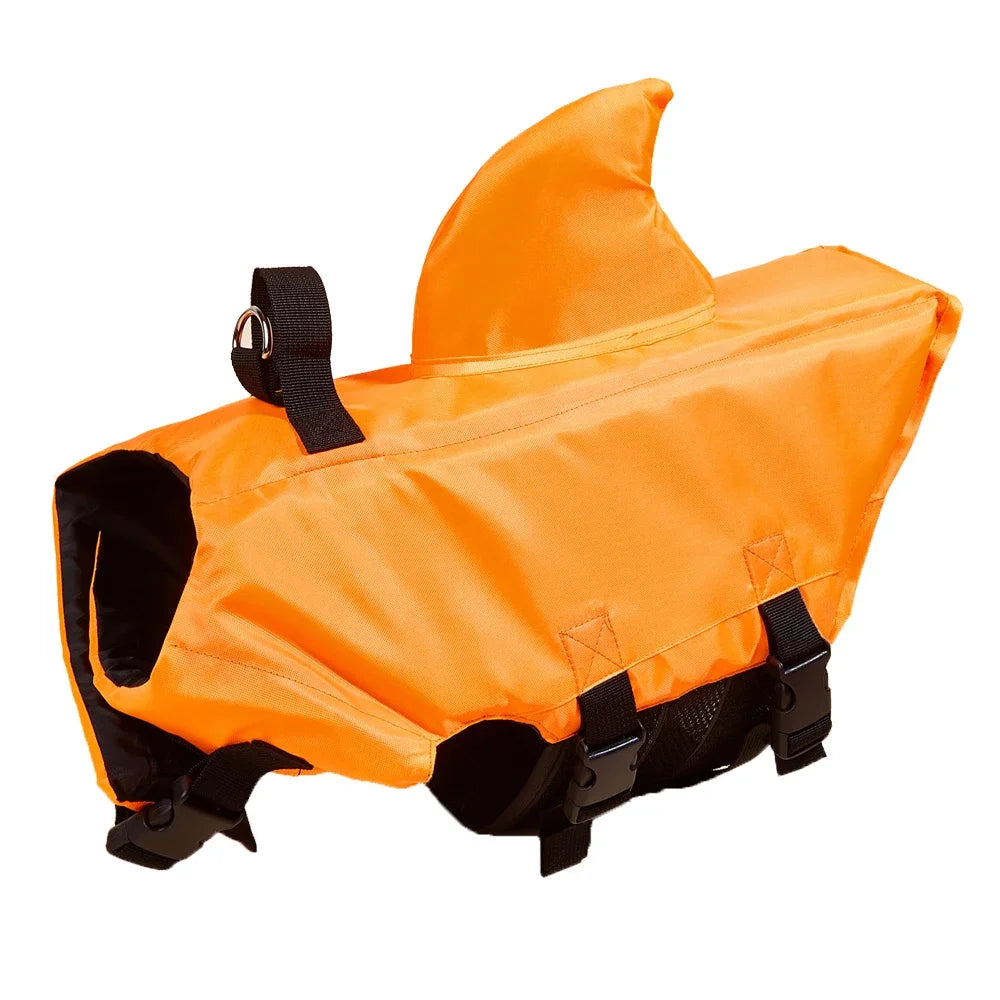 Shark Fin Dog Life Jacket – Enhanced Buoyancy Swim Vest with Rescue Handle for Beach, Boating & Water Adventures (XS–XXL)