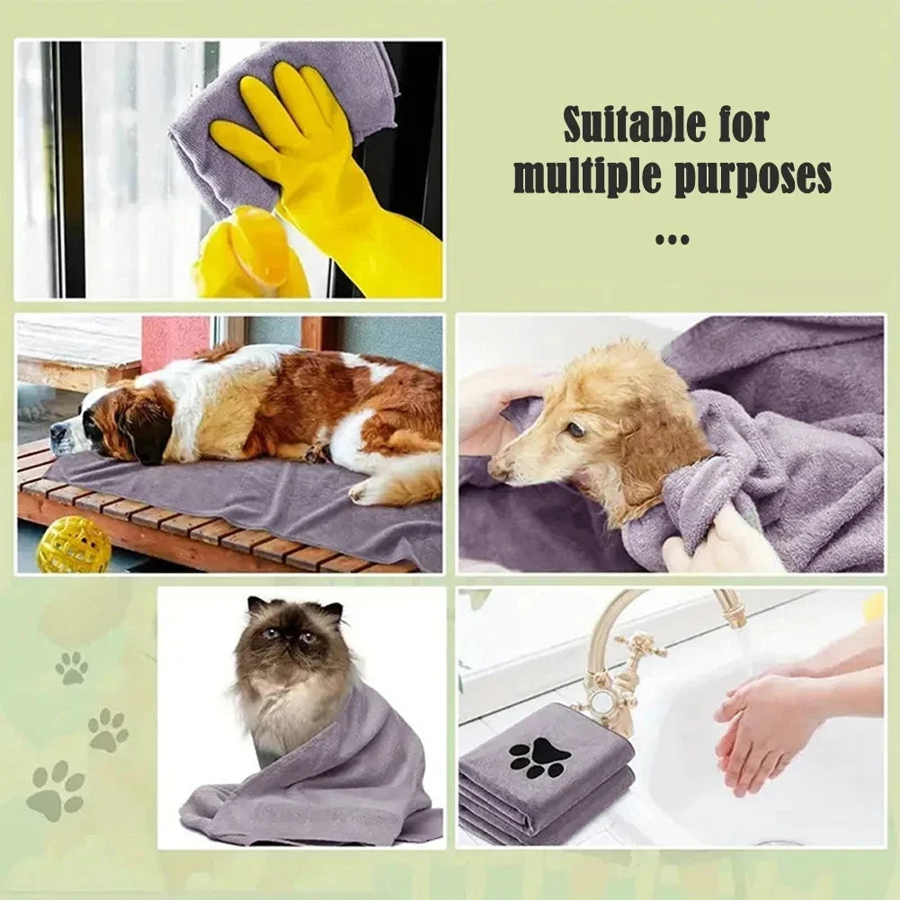Quick-Dry Microfiber Dog Towel – Ultra Absorbent Pet Bath Towel (2 Sizes) PeakPaws Co.