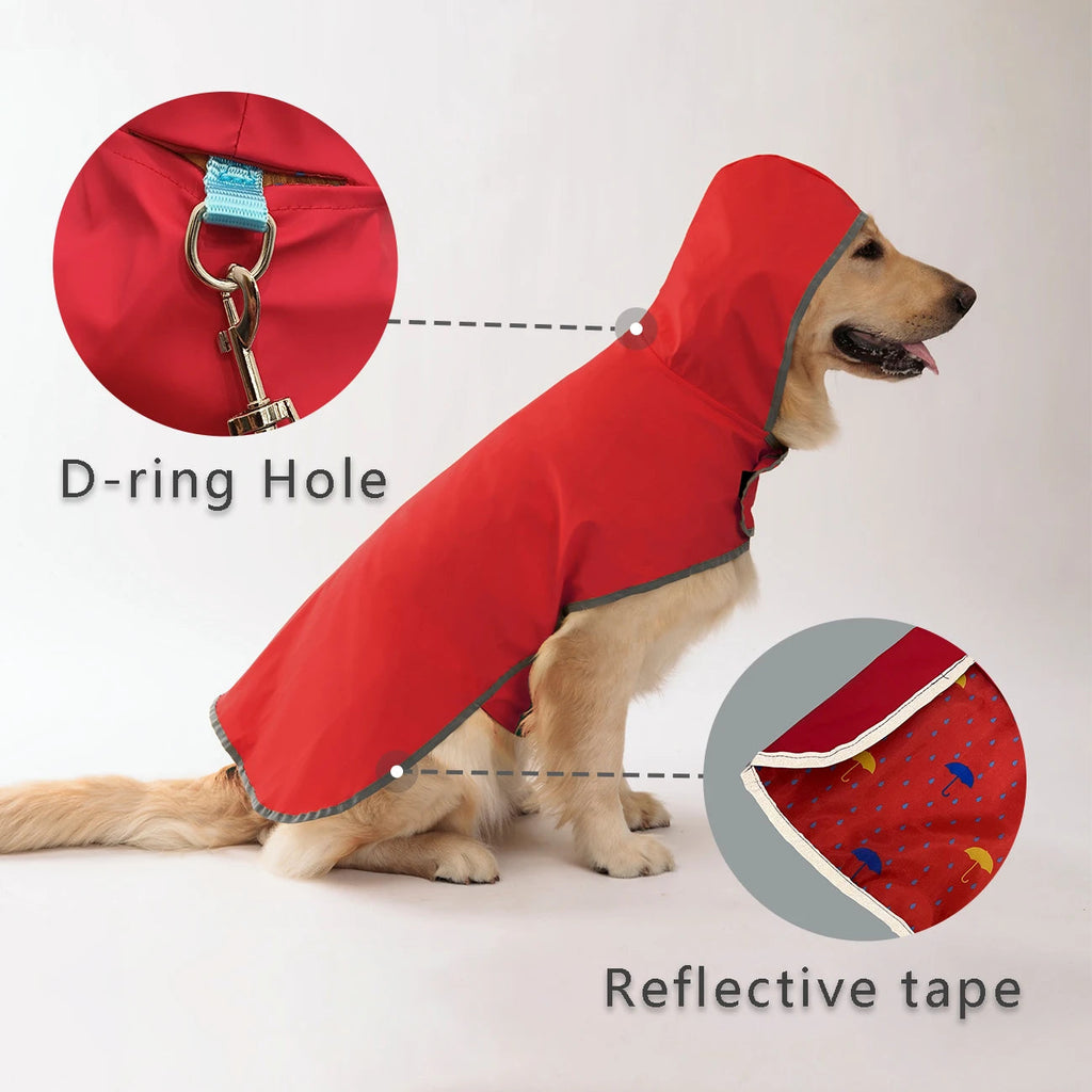 Reversible Dog Raincoat with Reflective Trim – Waterproof Jacket for Outdoor Adventures (XS–5XL) PeakPaws Co.