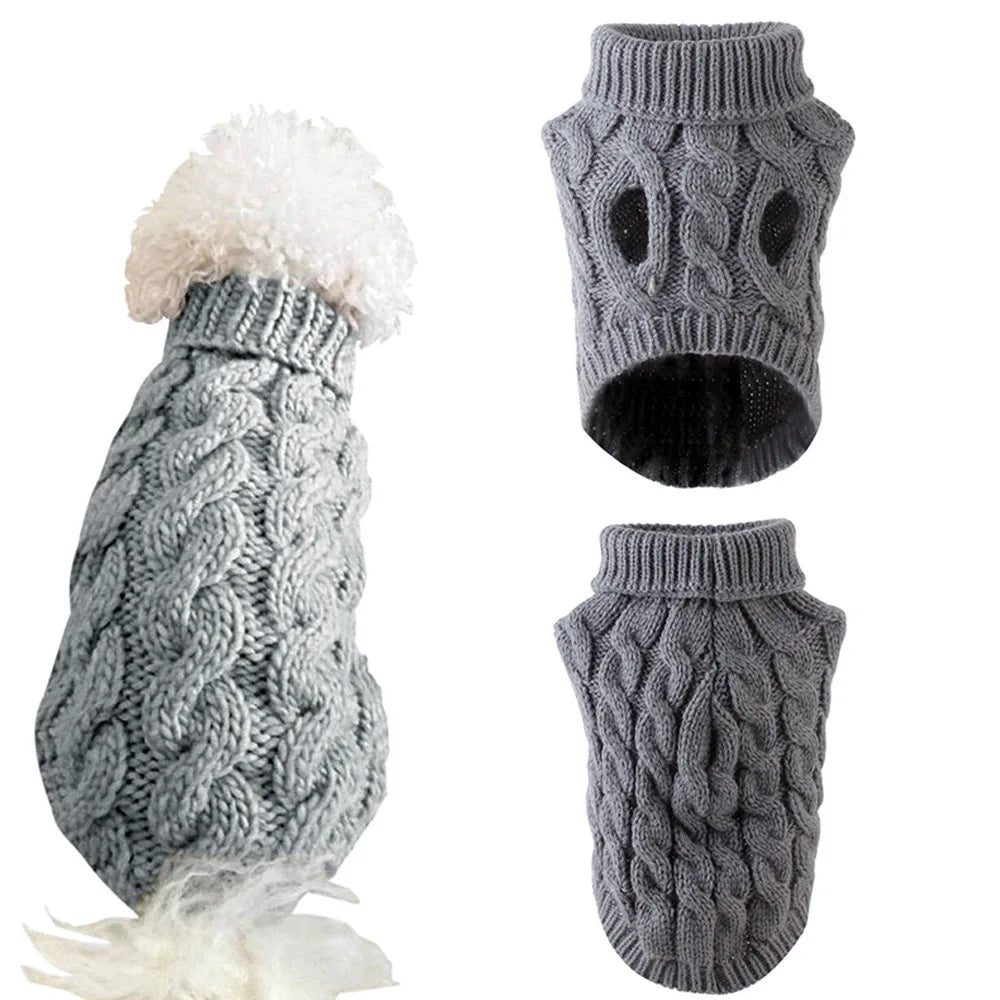 Small Dog Knit Sweater – Warm Winter Dog Clothing for Small Dogs Under 15 lbs (8 Colors) PeakPaws Co.