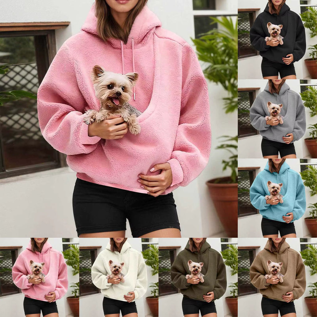 Pet Carrier Hoodie with Front Pouch – Hands-Free Dog Sweatshirt (S–2XL) PeakPaws Co.