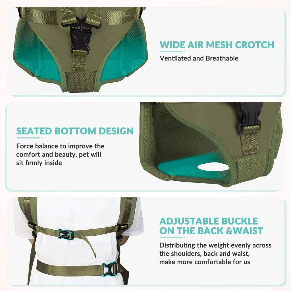Dog Carrier Backpack – Hands-Free Front & Back Pet Backpack PeakPaws Co.