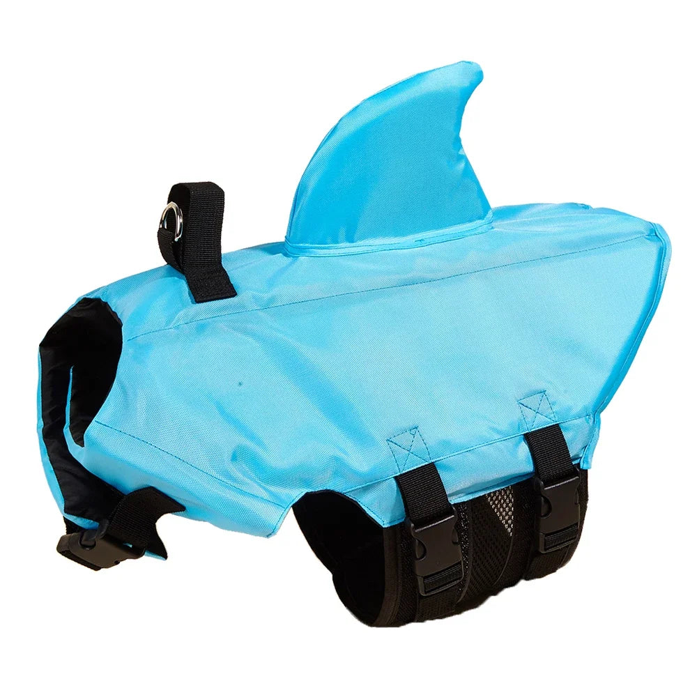 Shark Fin Dog Life Jacket – Enhanced Buoyancy Swim Vest with Rescue Handle for Beach, Boating & Water Adventures (XS–XXL)