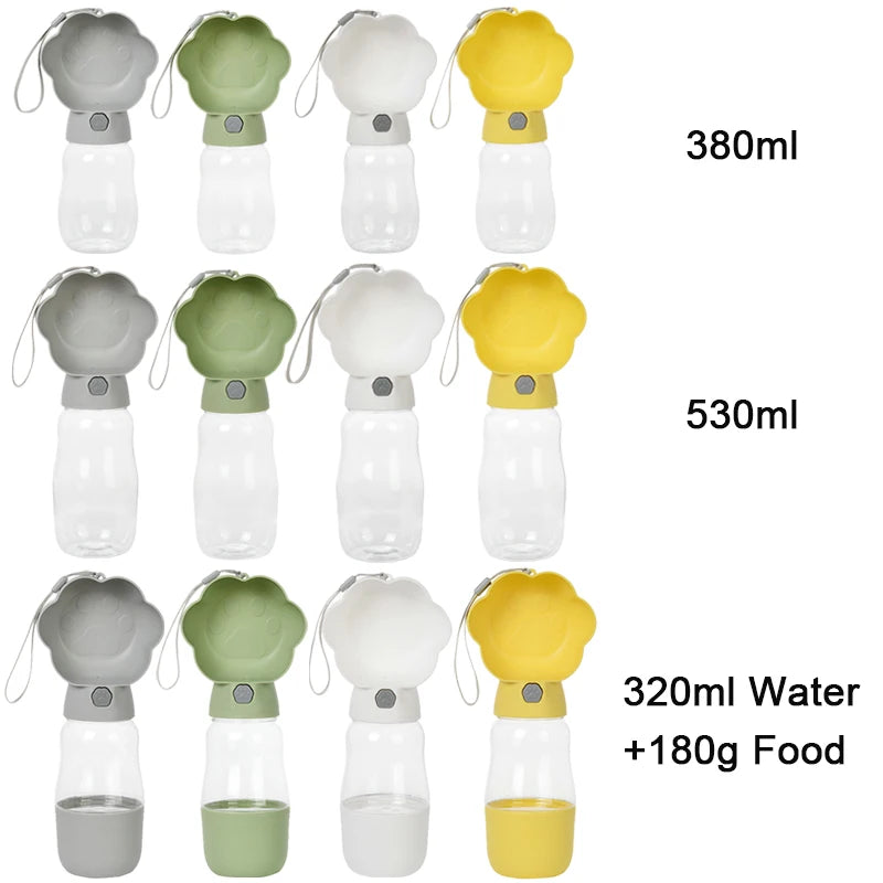 Portable Dog Water Bottle with Food Container – Leakproof Travel Dog Bottle PeakPaws Co.