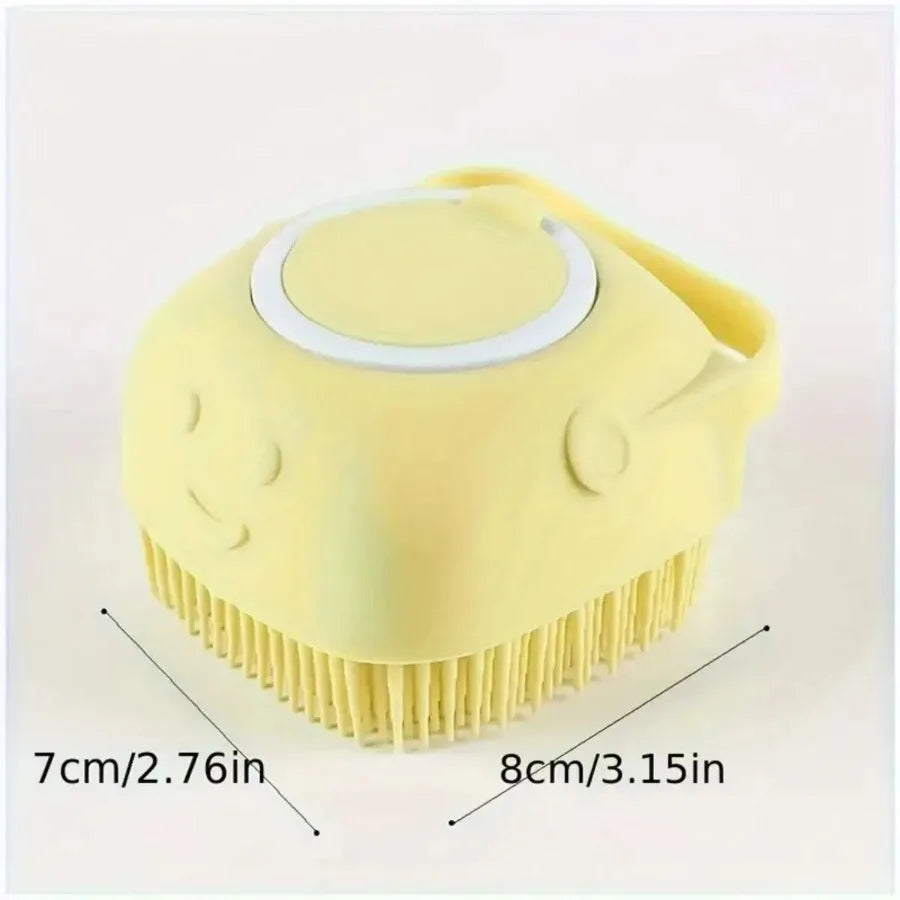 Soft Dog Bath Brush with Shampoo Dispenser PeakPaws Co.