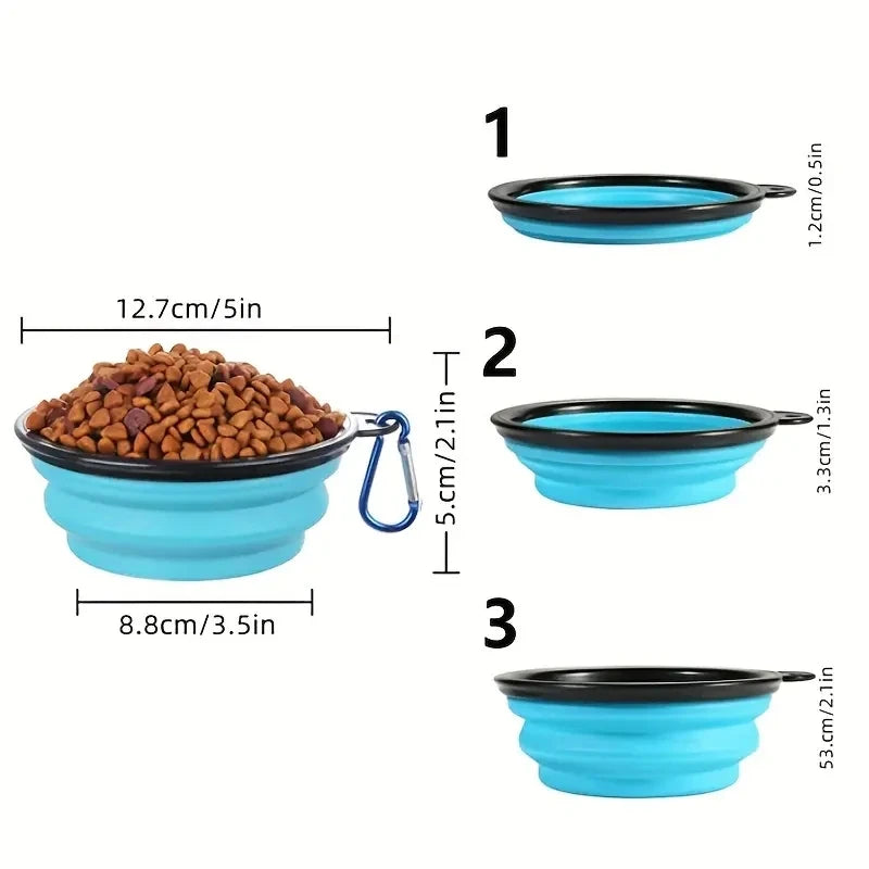 Collapsible Dog Bowls with Lid (2-Pack) – Portable Travel Food & Water Bowls PeakPaws Co.