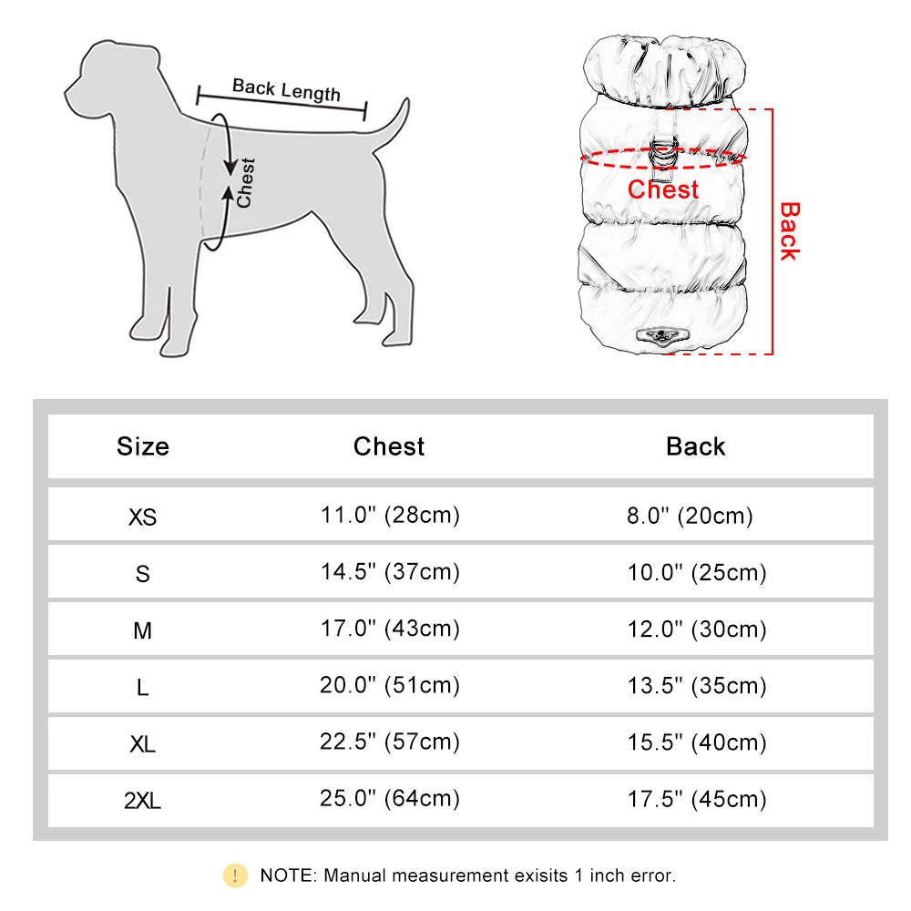 Warm Padded Dog Vest with D-Ring – Soft Winter Jacket for Small & Medium Dogs (Under 40 lbs, 7 Colors) PeakPaws Co.