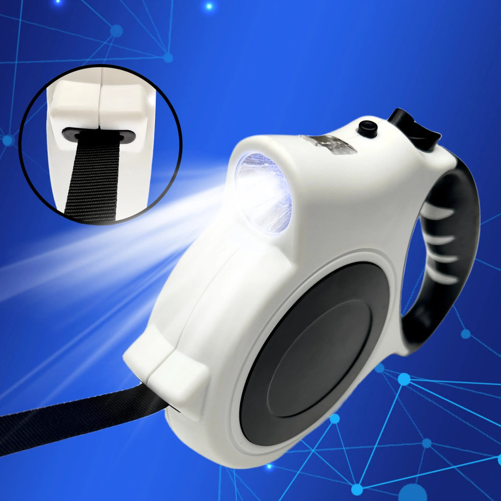 Illuminated Retractable 16 ft. Dog Leash with LED Light | Night Hiking & Walking PeakPaws Co.