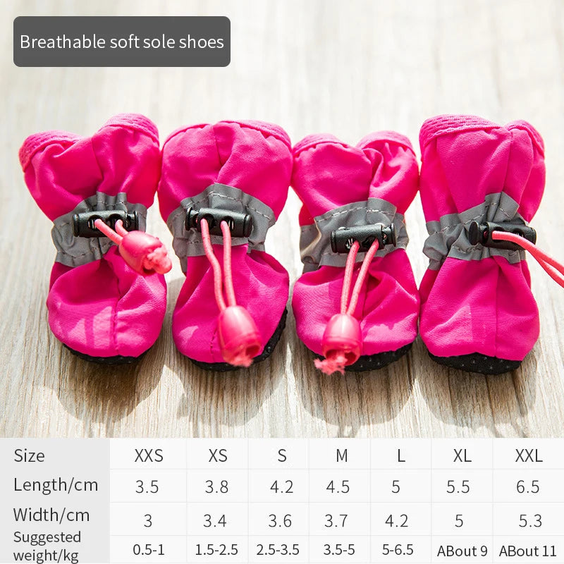 Waterproof Dog Rain Boots (4-Pack) – Anti-Slip Paw Protectors for Hiking, Rain & Mud PeakPaws Co.