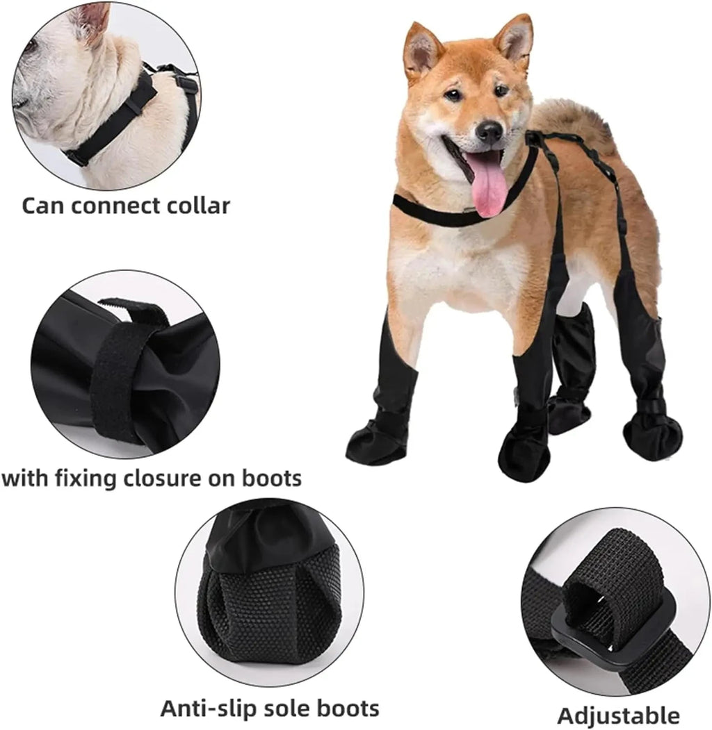 Anti-Slip Waterproof Dog Boots with Suspenders – Paw Protector Shoes PeakPaws Co.