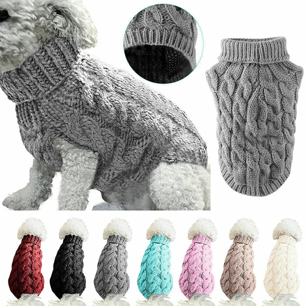 Small Dog Knit Sweater – Warm Winter Dog Clothing for Small Dogs Under 15 lbs (8 Colors) PeakPaws Co.