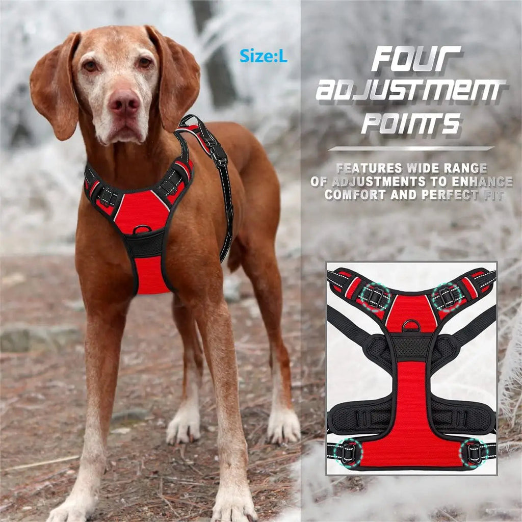 Heavy Duty Reflective Dog Harness with No-Pull Front Clip & Handle PeakPaws Co.