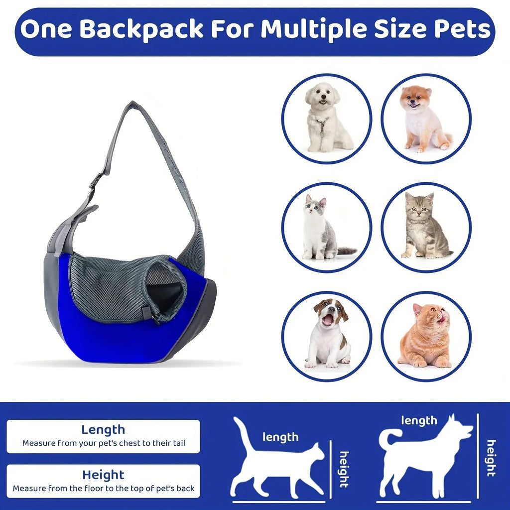 Breathable Dog Sling Carrier Backpack – Hands-Free Crossbody Travel Bag - PeakPaws Co.